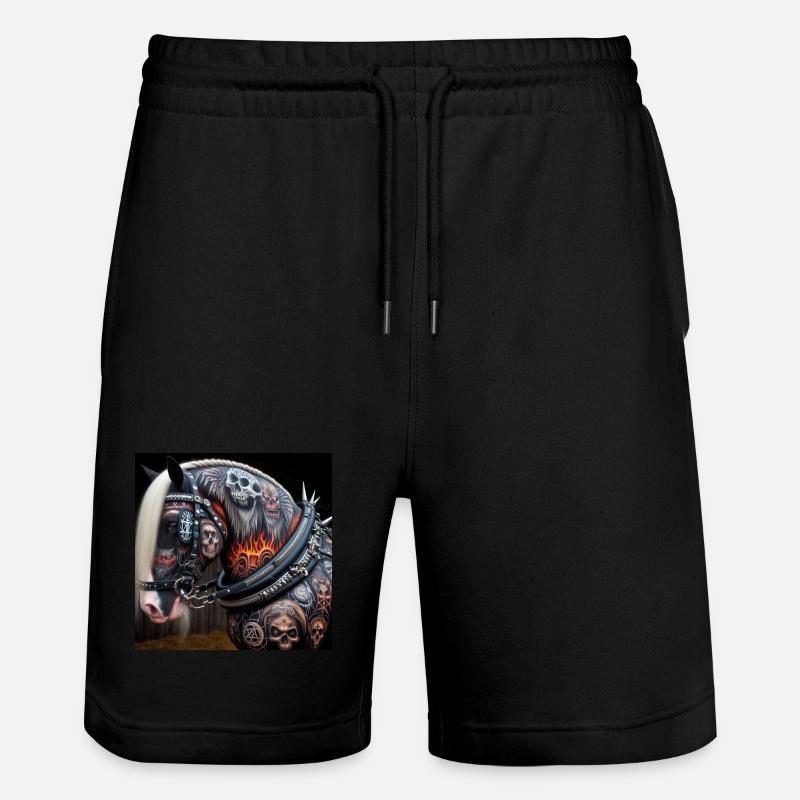 Tätowiertes schweres Pferd - Stanley/Stella Unisex Bio Joggingshorts Trainer  - Schwarz