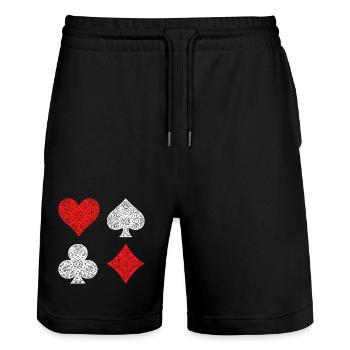 Jeux d’argent Roulette Loterie Poker Jeux d’argent Casino - Short de jogging bio TRAINER Stanley/Stella unisexe - noir - Devant - Nik (191cm) & Marisol (170cm)