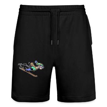 Snow Winter Sports Skiers Skiing - Stanley/Stella Trainer Unisex Organic Jogging Shorts - black - Front - Nik (191cm) & Marisol (170cm)
