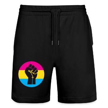 LGBTQ Pride Month - Fighting for Pansexual Equalit - Stanley/Stella Trainer Unisex Organic Jogging Shorts - black - Front - Nik (191cm) & Marisol (170cm)