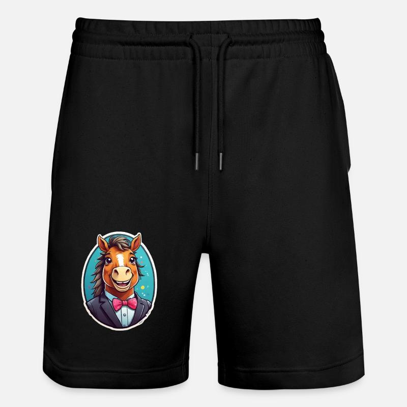 Cheval élégant en costume - Short de jogging bio TRAINER Stanley/Stella unisexe - noir
