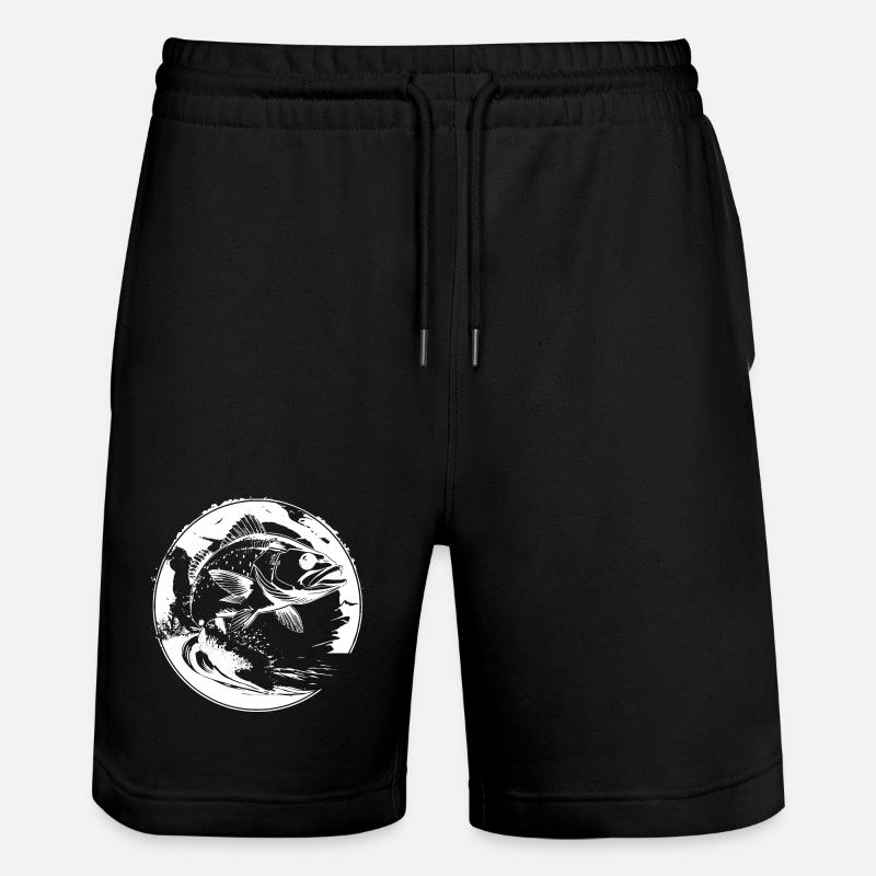 Fisch Grafik - Stanley/Stella Unisex Bio Joggingshorts Trainer  - Schwarz