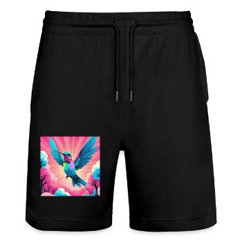 Colibri - Short de jogging bio TRAINER Stanley/Stella unisexe - noir - Devant - Nik (191cm) & Marisol (170cm)