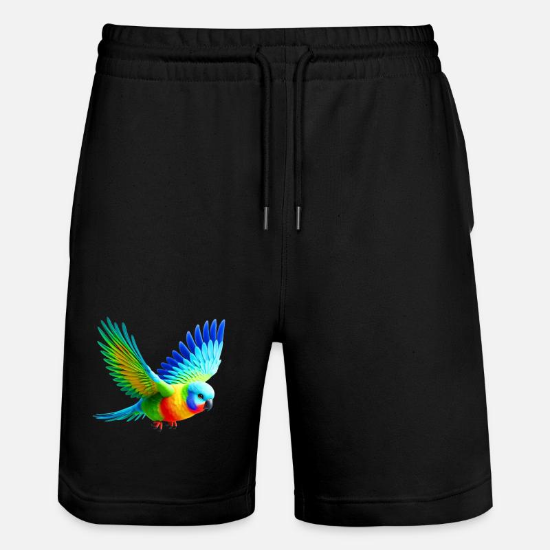 Perruche arc-en-ciel (03) - Short de jogging bio TRAINER Stanley/Stella unisexe - noir