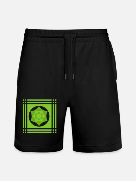 Geometric play of colours in green - Stanley/Stella Trainer Unisex Organic Jogging Shorts - black
