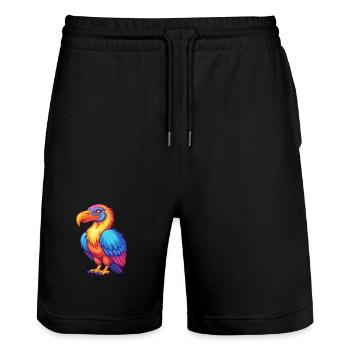 Vulture Coloré Kawaii Dessin Animé Personnage Clipart - Short de jogging bio TRAINER Stanley/Stella unisexe - noir - Devant - Nik (191cm) & Marisol (170cm)