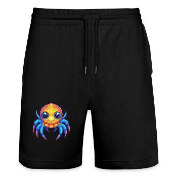 Sea Spider Colorful Kawaii Cartoon Sea Animal - Stanley/Stella Trainer Unisex Organic Jogging Shorts - black - Front - Nik (191cm) & Marisol (170cm)