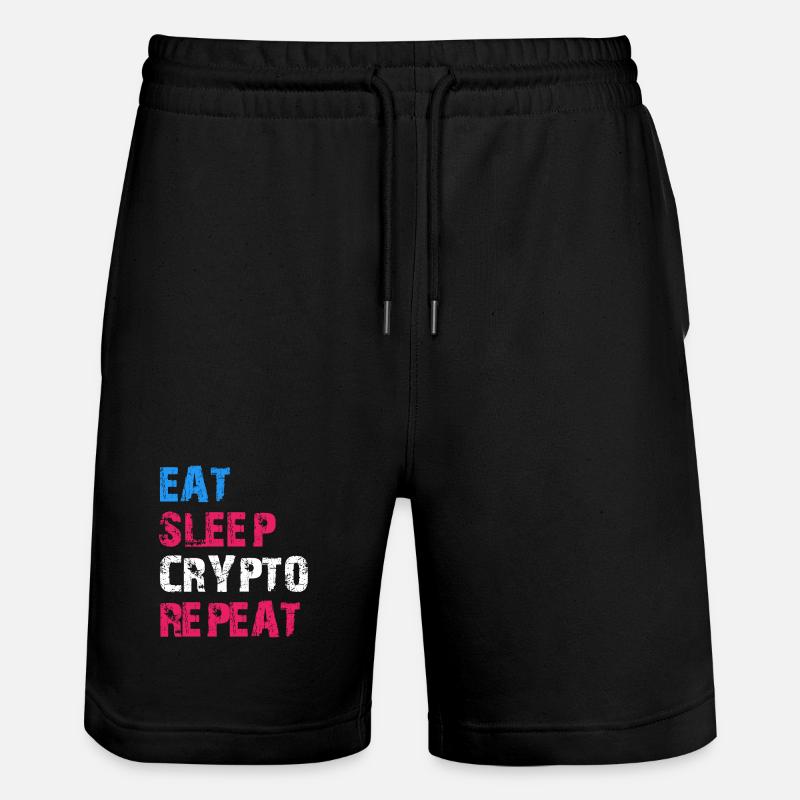 MANGER DORMIR CRYPTO RÉPÉTER - Short de jogging bio TRAINER Stanley/Stella unisexe - noir