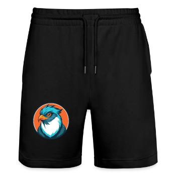 Kuckucksvogel Niedliches Kawaii Cartoon Tier Haustier Logo - Stanley/Stella Unisex Bio Joggingshorts Trainer  - Schwarz - Vorne - Nik (191cm) & Marisol (170cm)