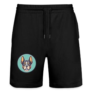 Braque Saint Germain Hunderasse Cartoon Kawaii Haustier - Stanley/Stella Unisex Bio Joggingshorts Trainer  - Schwarz - Vorne - Nik (191cm) & Marisol (170cm)