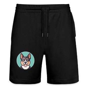 Ca Me Mallorqui Hunderasse Cartoon Kawaii Clipart - Stanley/Stella Unisex Bio Joggingshorts Trainer  - Schwarz - Vorne - Nik (191cm) & Marisol (170cm)