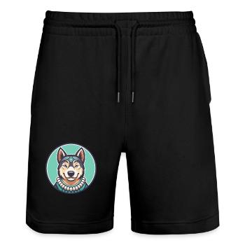 Polynésien Chien Race Dessin Animé Kawaii Clipart Animal - Short de jogging bio TRAINER Stanley/Stella unisexe - noir - Devant - Nik (191cm) & Marisol (170cm)
