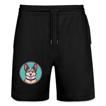 Sabueso Espanol Dog Breed Cartoon Kawaii Clipart - Stanley/Stella Trainer Unisex Organic Jogging Shorts - black - Front - Nik (191cm) & Marisol (170cm)
