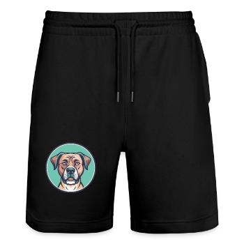 Treeing Tennessee Gestromte Hunderasse Karikatur Kawaii - Stanley/Stella Unisex Bio Joggingshorts Trainer  - Schwarz - Vorne - Nik (191cm) & Marisol (170cm)
