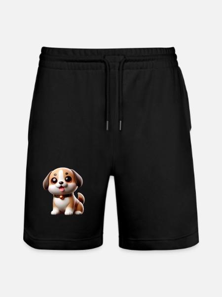 Niedlicher Hund - Stanley/Stella Unisex Bio Joggingshorts Trainer  - Schwarz
