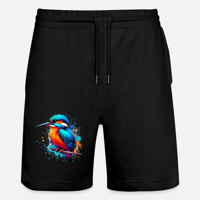 Eisvogel - Stanley/Stella Unisex Bio Joggingshorts Trainer  - Schwarz