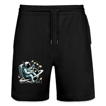 Vareniki Astronaut Yummy Gift - Stanley/Stella Trainer Unisex Organic Jogging Shorts - black - Front - Nik (191cm) & Marisol (170cm)