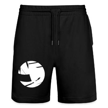 Volleyball Comic Look - Stanley/Stella Trainer Unisex Organic Jogging Shorts - black - Front - Nik (191cm) & Marisol (170cm)