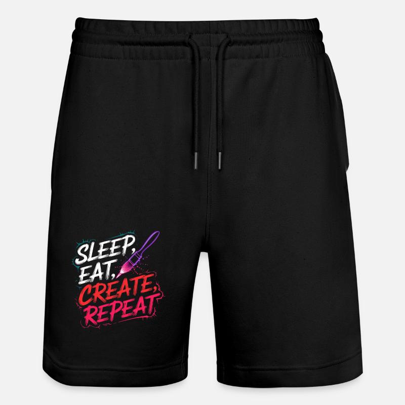 Dormir Manger Créer Répéter - Short de jogging bio TRAINER Stanley/Stella unisexe - noir