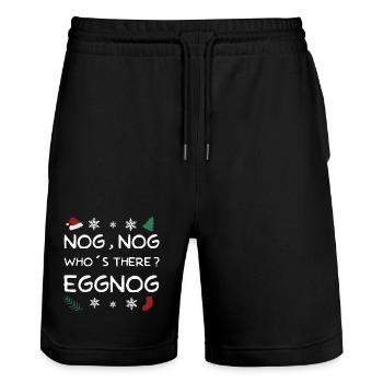 Noël au lait de poule - Short de jogging bio TRAINER Stanley/Stella unisexe - noir - Devant - Nik (191cm) & Marisol (170cm)