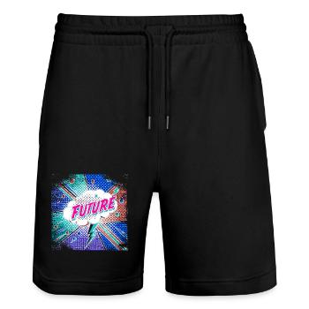 FUTURE Pop Art surreal - Stanley/Stella Unisex Bio Joggingshorts Trainer  - Schwarz - Vorne - Nik (191cm) & Marisol (170cm)