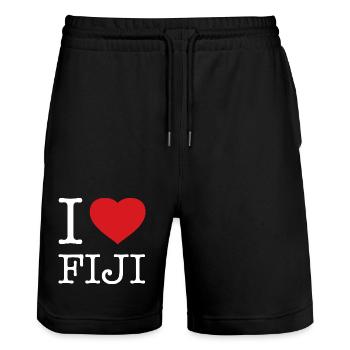 J’ADORE LES FIDJI - Short de jogging bio TRAINER Stanley/Stella unisexe - noir - Devant - Nik (191cm) & Marisol (170cm)