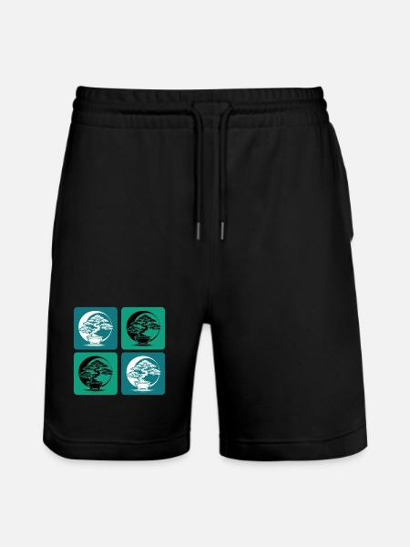 Bonsai Yin Yang - Stanley/Stella Trainer Unisex Organic Jogging Shorts - black