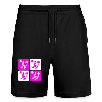 Conception de pom-pom girl - Short de jogging bio TRAINER Stanley/Stella unisexe - noir - Devant - Nik (191cm) & Marisol (170cm)