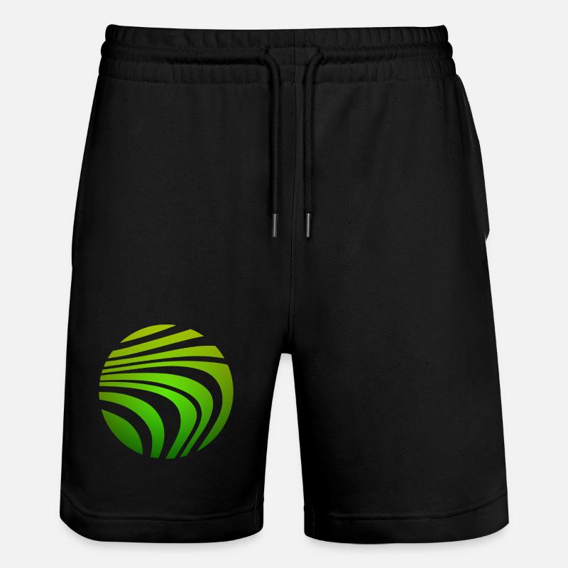 Psychedelic Pattern Green Gradient - Stanley/Stella Trainer Unisex Organic Jogging Shorts - black