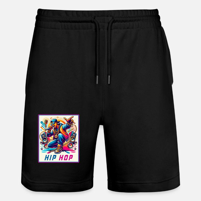 Hip-Hop Vibes – Rappeur avec micro - Short de jogging bio TRAINER Stanley/Stella unisexe - noir