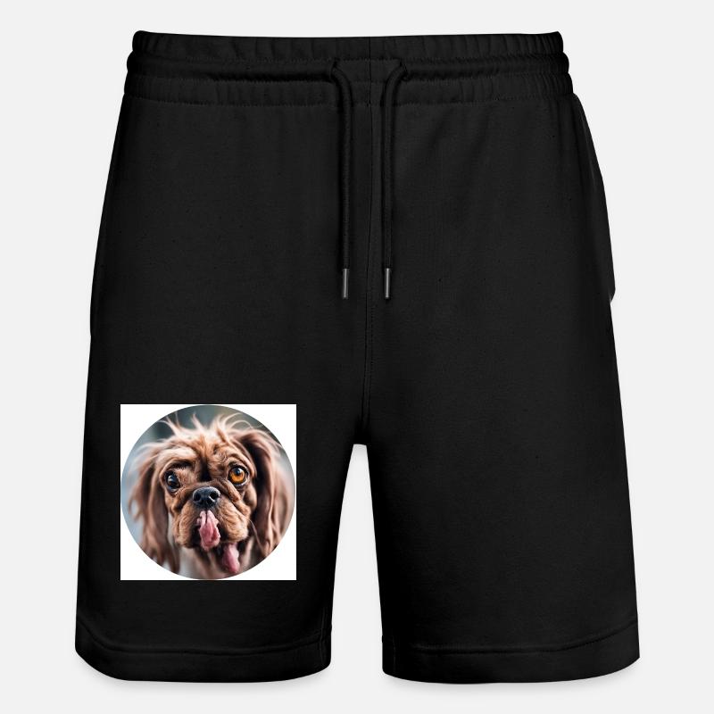 Chien moche à col rond - Short de jogging bio TRAINER Stanley/Stella unisexe - noir
