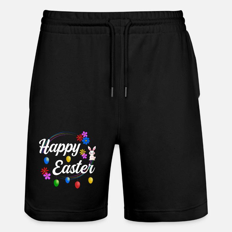 Happy Easter - Stanley/Stella Unisex Bio Joggingshorts Trainer  - Schwarz