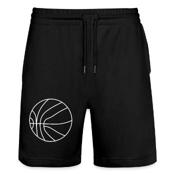 Basketballer Zeichnung - Stanley/Stella Unisex Bio Joggingshorts Trainer  - Schwarz - Vorne - Nik (191cm) & Marisol (170cm)