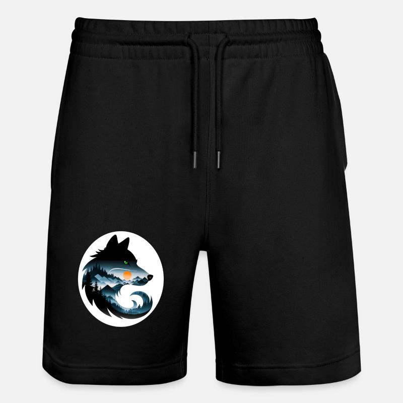 Paysage de loup - Short de jogging bio TRAINER Stanley/Stella unisexe - noir