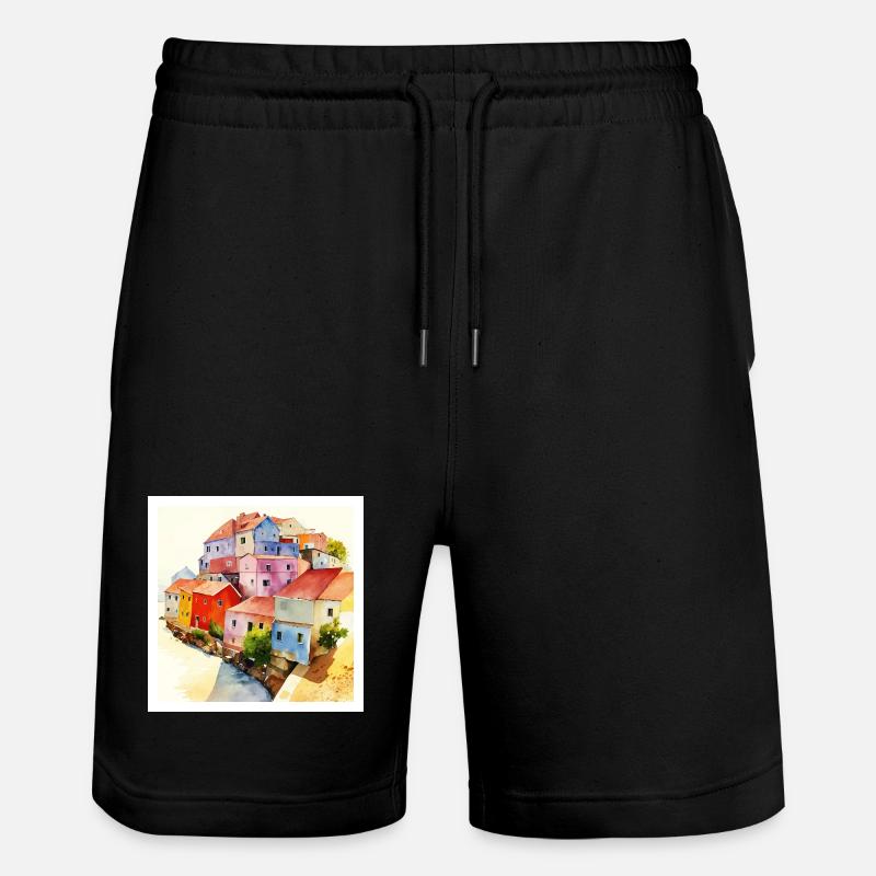 Illusion d’optique - Art abstrait - Short de jogging bio TRAINER Stanley/Stella unisexe - noir