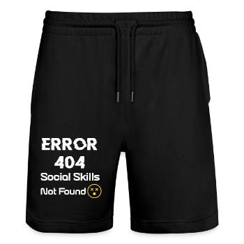 social skills - Stanley/Stella Trainer Unisex Organic Jogging Shorts - black - Front - Nik (191cm) & Marisol (170cm)