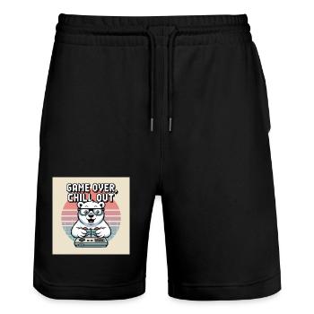 Panda Gaming Chill Out T-Shirt - Short de jogging bio TRAINER Stanley/Stella unisexe - noir - Devant - Nik (191cm) & Marisol (170cm)
