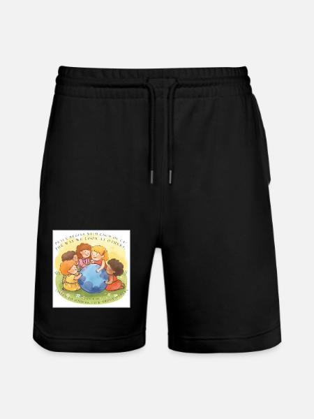 Peace begins with each of us - Stanley/Stella Trainer Unisex Organic Jogging Shorts - black