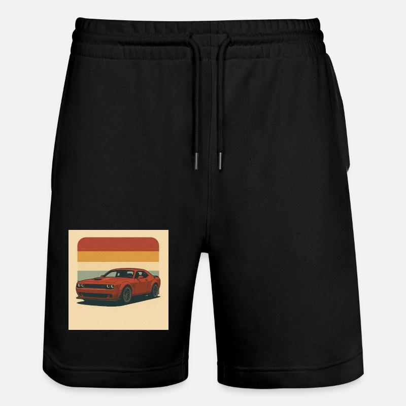 Muscle Car Rouge Design Rétro - Short de jogging bio TRAINER Stanley/Stella unisexe - noir