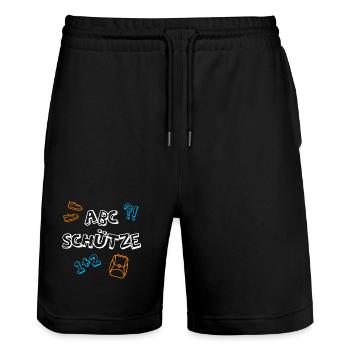 ABC Shooter School Beginners Satchel Pupils 1st Grade - Stanley/Stella Trainer Unisex Organic Jogging Shorts - black - Front - Nik (191cm) & Marisol (170cm)
