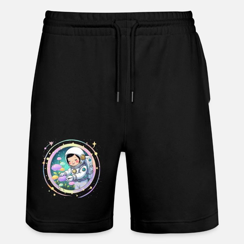 Astronautenmädchen mit Pilzen – Süßes Space-Design - Stanley/Stella Unisex Bio Joggingshorts Trainer  - Schwarz