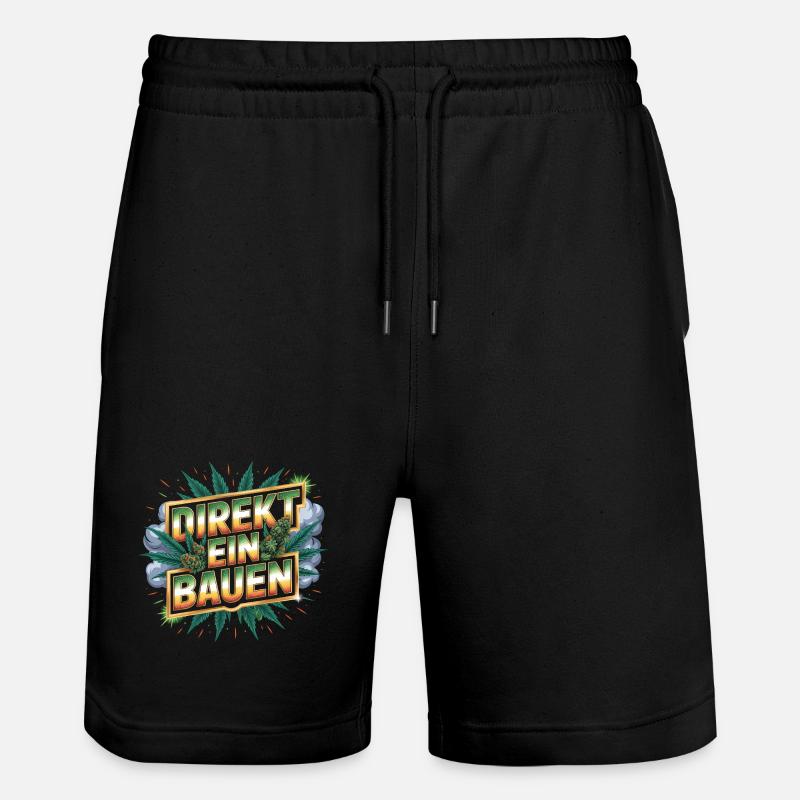 Direkt ein Bauen -  Deutsche Memes - Stanley/Stella Unisex Bio Joggingshorts Trainer  - Schwarz