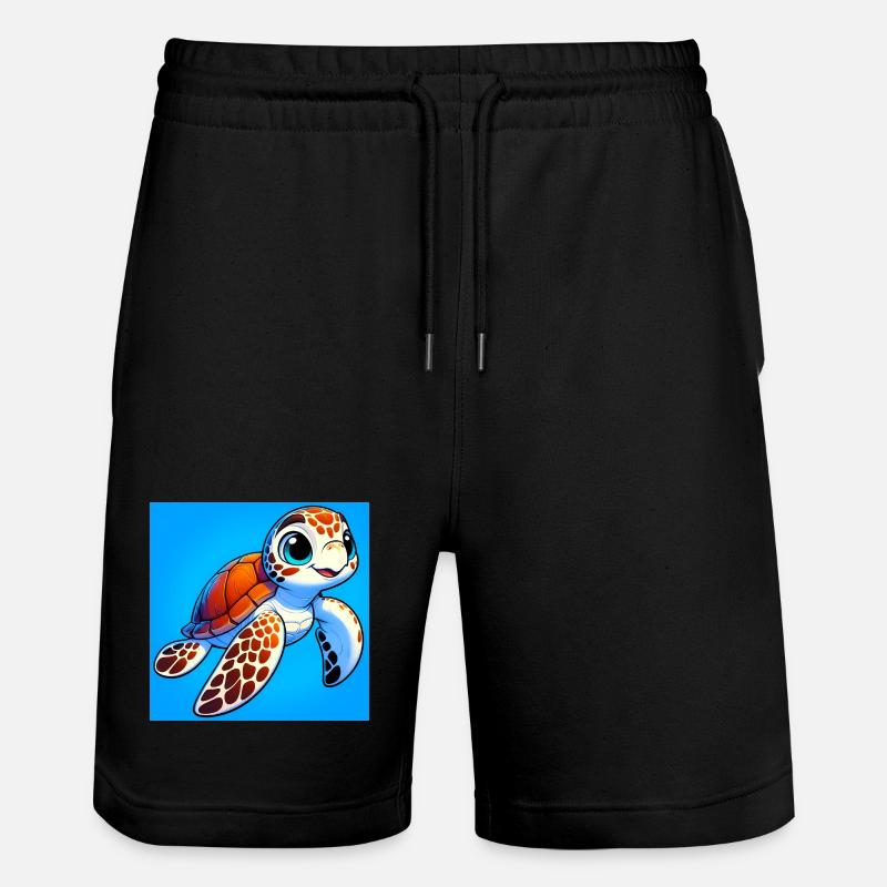 Schildkröte - Stanley/Stella Unisex Bio Joggingshorts Trainer  - Schwarz