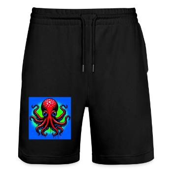 Pieuvre - Short de jogging bio TRAINER Stanley/Stella unisexe - noir - Devant - Nik (191cm) & Marisol (170cm)