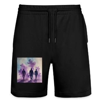 My Darkside - Stanley/Stella Trainer Unisex Organic Jogging Shorts - black - Front - Nik (191cm) & Marisol (170cm)