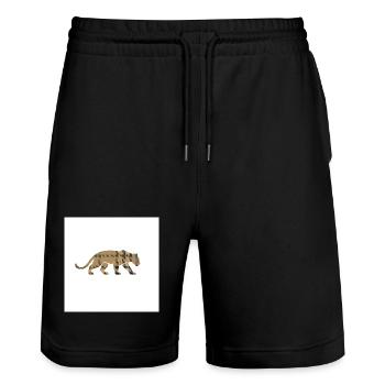 VisionWear Panther Plaid – Luxury Pattern Design - Stanley/Stella Trainer Unisex Organic Jogging Shorts - black - Front - Nik (191cm) & Marisol (170cm)