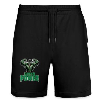 Énergie verte – Muscle Gorilla Gym Design - Short de jogging bio TRAINER Stanley/Stella unisexe - noir - Devant - Nik (191cm) & Marisol (170cm)