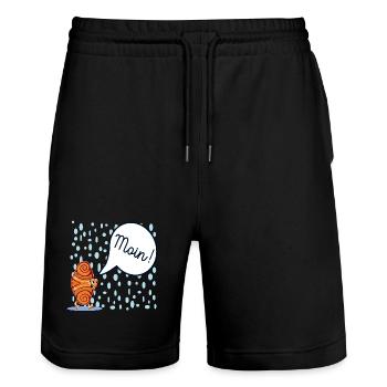 MOIN FRANZBRÖTCHEN TEMPS PLUVIEUX HAMBOURG - Short de jogging bio TRAINER Stanley/Stella unisexe - noir - Devant - Nik (191cm) & Marisol (170cm)