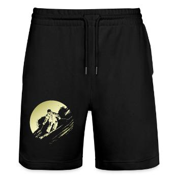 Ski Fahren Skiing Silhouette - Short de jogging bio TRAINER Stanley/Stella unisexe - noir - Devant - Nik (191cm) & Marisol (170cm)