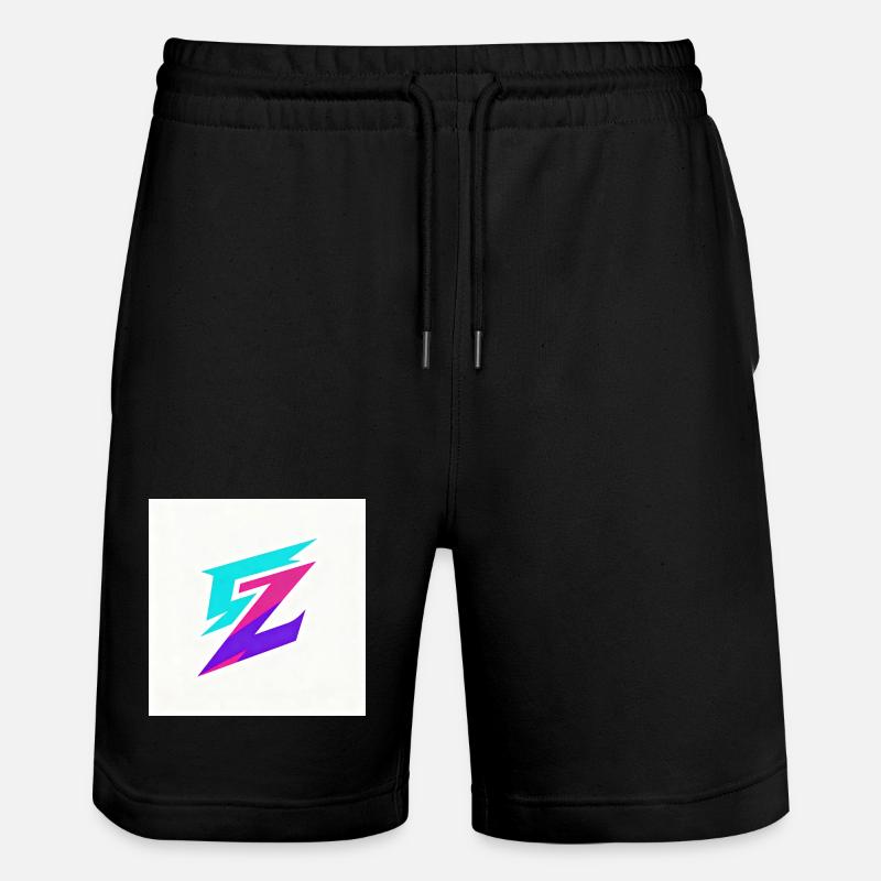 ZickZack Neon Gradient Logo - Stanley/Stella Unisex Bio Joggingshorts Trainer - Schwarz